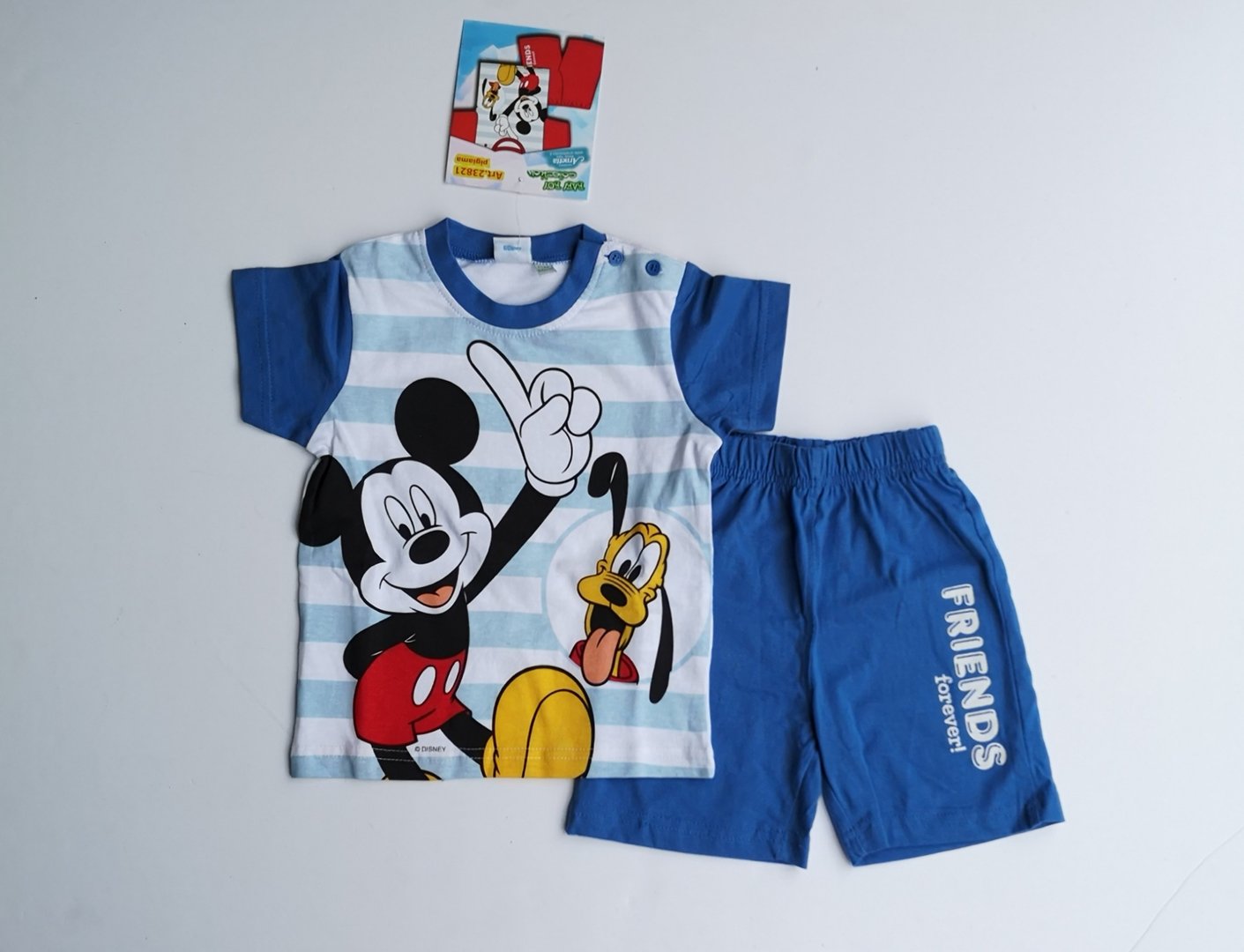 2022-0118 Disney Pigiama Neonato Lungo in Cotone Mickey Art 